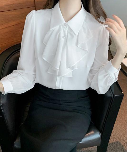送料無料 フリルリボンブラウス韓国風シャツブラウス < 女性ファッション 送料無料 フリルリボンブラウス韓国風シャツブラウス < 女性ファッションの