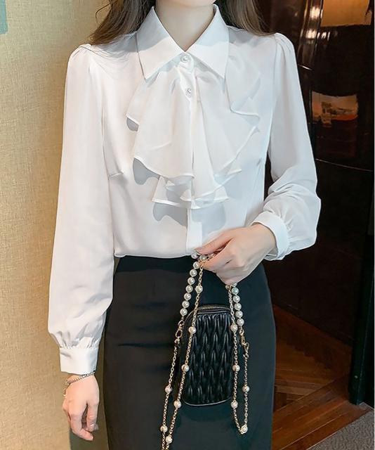 送料無料 フリルリボンブラウス韓国風シャツブラウス < 女性ファッション 送料無料 フリルリボンブラウス韓国風シャツブラウス < 女性ファッションの