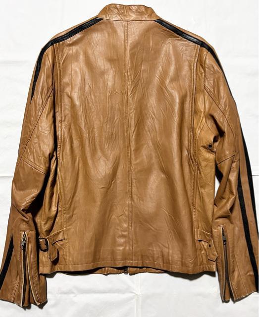 ROUGH&TOUGH 羊革 ラム レザー ジャケット レーサー ライダース M アメカジ ワーク ミリタリー バイカー ロック < 男性ファッション ROUGH&TOUGH 羊革 ラム レザー ジャケット レーサー ライダース M アメカジ ワーク ミリタリー バイカー ロック < 男性ファッションの