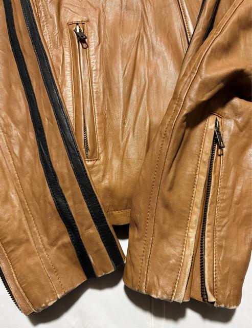 ROUGH&TOUGH 羊革 ラム レザー ジャケット レーサー ライダース M アメカジ ワーク ミリタリー バイカー ロック < 男性ファッション ROUGH&TOUGH 羊革 ラム レザー ジャケット レーサー ライダース M アメカジ ワーク ミリタリー バイカー ロック < 男性ファッションの