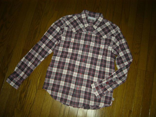 HEAD PORTER PLUS ヘッドポータープラス + ウエスタン チェックシャツ M 赤白系 長袖 薄手 < ブランド  HEAD PORTER PLUS ヘッドポータープラス + ウエスタン チェックシャツ M 赤白系 長袖 薄手 < ブランドの