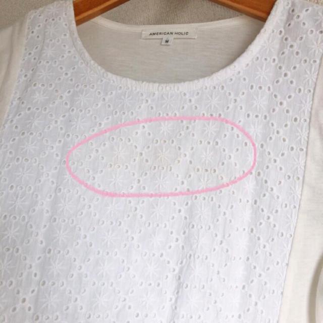 ◆AMERICAN HOLIC/アメリカンホリック◆袖ドレープレースT★ホワイトM*シンプルコーデ♪レース切替Tシャツ < 女性ファッション ◆AMERICAN HOLIC/アメリカンホリック◆袖ドレープレースT★ホワイトM*シンプルコーデ♪レース切替Tシャツ < 女性ファッションの