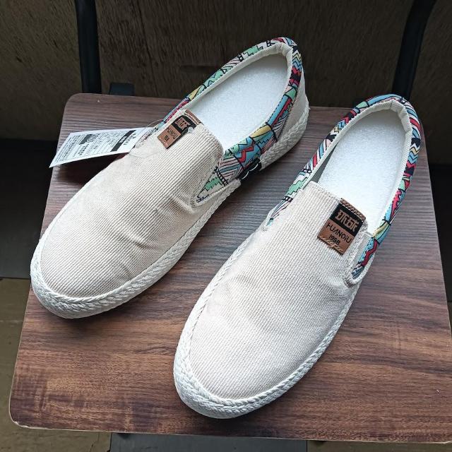 新品 26.5cm メンズ スリッポン ベージュ シューズ 靴 43 おしゃれ < 男性ファッション  新品 26.5cm メンズ スリッポン ベージュ シューズ 靴 43 おしゃれ  < 男性ファッションの