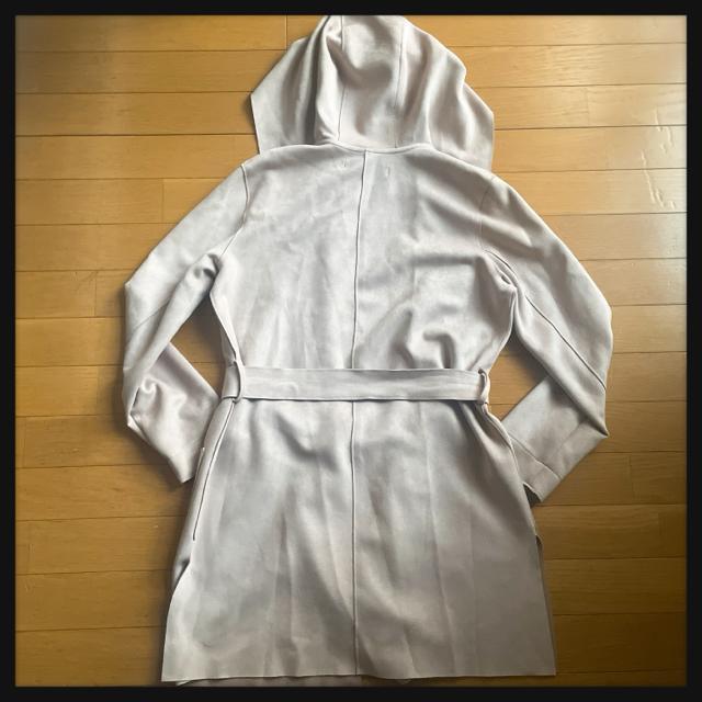 ZARA ザラ BASIC ベーシック フード付き スウェード風 ガウンコート モーブピンク くすみカラー 高級感??あり♪ < ブランド ZARA ザラ BASIC ベーシック フード付き スウェード風 ガウンコート モーブピンク くすみカラー 高級感??あり♪ < ブランドの