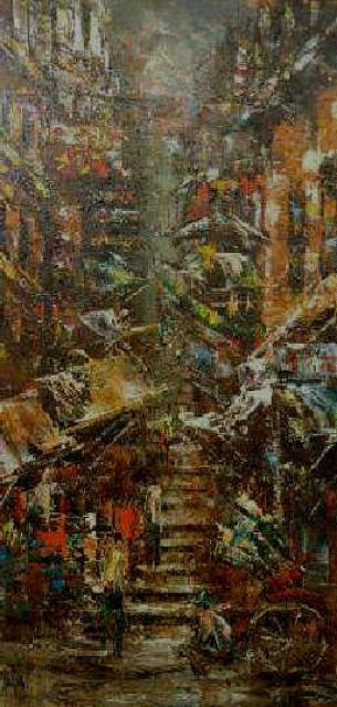 絵画 油彩 作者AMON タイトル不明 真作保証 これぞまさしく油彩 原画 < ホビー  絵画 油彩 作者AMON タイトル不明 真作保証 これぞまさしく油彩 原画 < ホビーの
