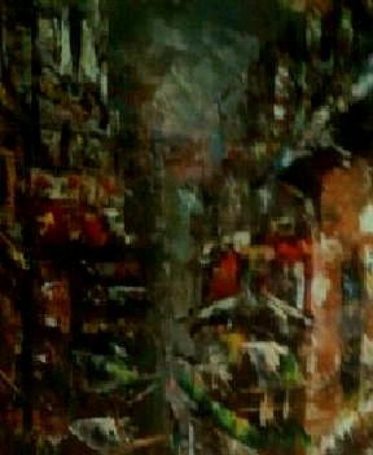 絵画 油彩 作者AMON タイトル不明 真作保証 これぞまさしく油彩 原画 < ホビー  絵画 油彩 作者AMON タイトル不明 真作保証 これぞまさしく油彩 原画 < ホビーの