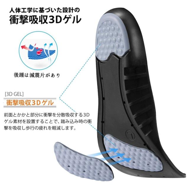 インソール 靴の中敷き なかじき 衝撃吸収 3D 低反発 クッション < 女性ファッション  インソール 靴の中敷き なかじき 衝撃吸収 3D 低反発 クッション < 女性ファッションの