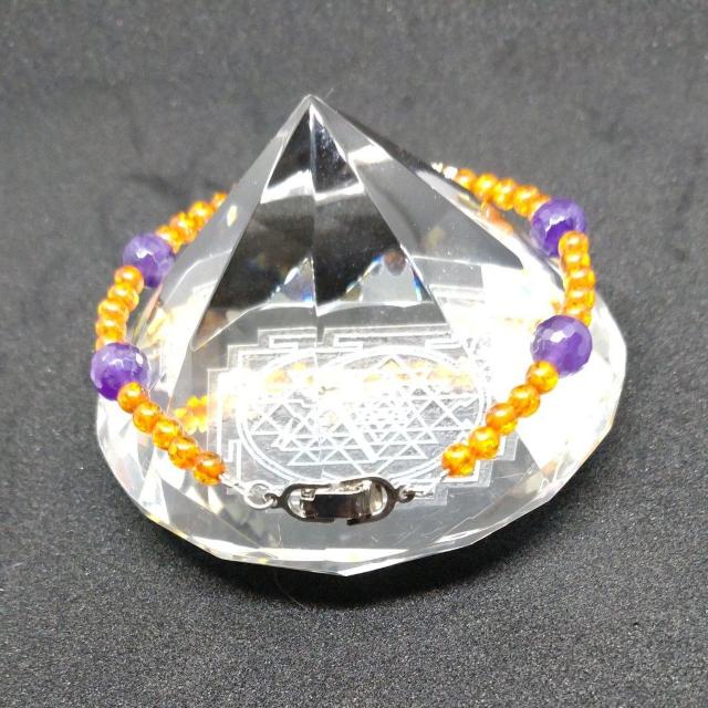 金運シトリン&アメジスト&琥珀ブレスレット(17~18a) < 女性アクセサリー/時計 金運シトリン&アメジスト&琥珀ブレスレット(17~18a) < 女性アクセサリー/時計の