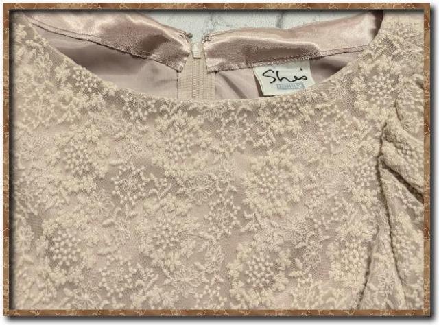 シーズ リボン付き切替ワンピース ベージュ☆六本木 < 女性ファッション  シーズ リボン付き切替ワンピース ベージュ☆六本木 < 女性ファッションの