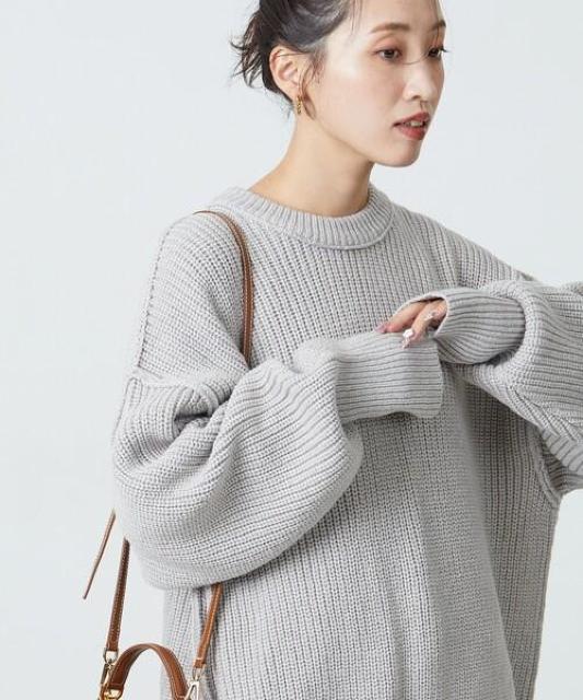 フリークスストア 限定展開 ビッグシルエット 片畦 クルーネック カラー ニット < 女性ファッション  フリークスストア 限定展開 ビッグシルエット 片畦 クルーネック カラー ニット  < 女性ファッションの