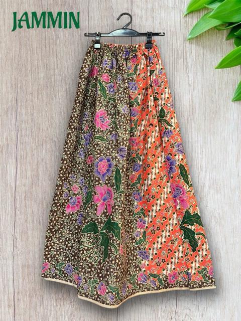 バティック花柄ロングスカート アジアン エスニック ロングスカート カラフル < 女性ファッション バティック花柄ロングスカート アジアン エスニック ロングスカート カラフル < 女性ファッションの