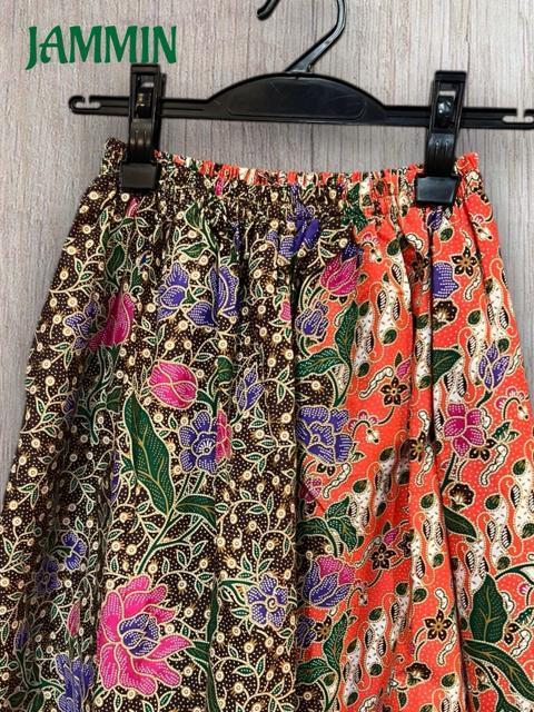 バティック花柄ロングスカート アジアン エスニック ロングスカート カラフル < 女性ファッション バティック花柄ロングスカート アジアン エスニック ロングスカート カラフル < 女性ファッションの