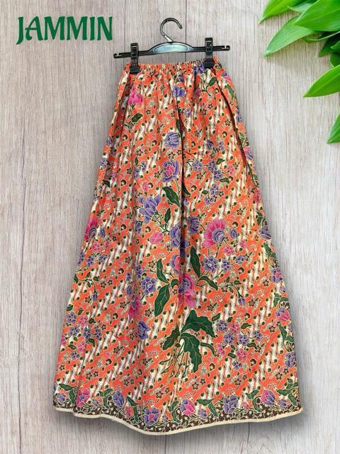 バティック花柄ロングスカート アジアン エスニック ロングスカート カラフル < 女性ファッション バティック花柄ロングスカート アジアン エスニック ロングスカート カラフル < 女性ファッションの