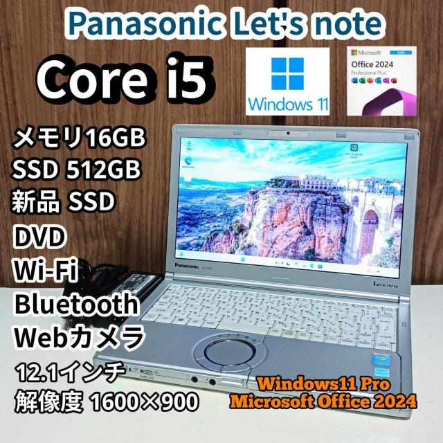 Panasonic Let'snote Corei5 16GB SSD512GB Web�J���� Windows11 Office  �� PC�{��/���Ӌ@��� 