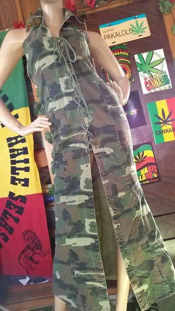 カッコイイ(*^-^)迷彩柄★編上げxホルタージャンプスーツワンピ < 女性ファッション  カッコイイ(*^-^)迷彩柄★編上げxホルタージャンプスーツワンピ  < 女性ファッションの