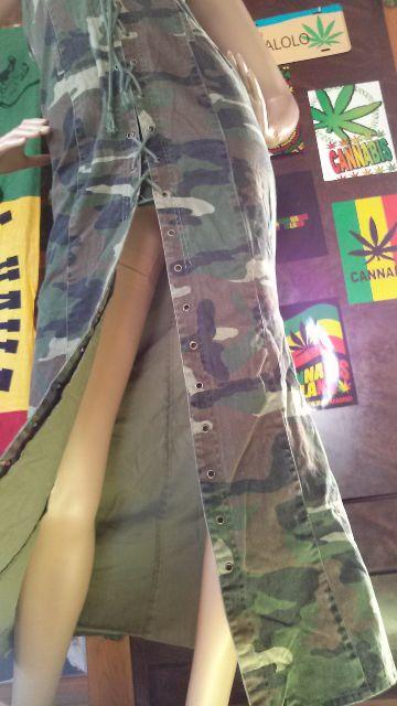 カッコイイ(*^-^)迷彩柄★編上げxホルタージャンプスーツワンピ < 女性ファッション  カッコイイ(*^-^)迷彩柄★編上げxホルタージャンプスーツワンピ < 女性ファッションの