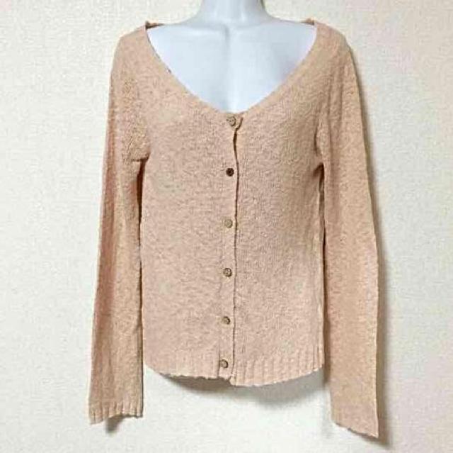 【SABUROKU】ココナッツボタンオレンジベージュカーデ < ブランド  【SABUROKU】ココナッツボタンオレンジベージュカーデ < ブランドの