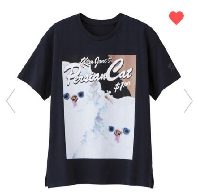 GU×キムジョーンズ・ネコキャラクターTシャツ。ネイビー < ブランド GU×キムジョーンズ・ネコキャラクターTシャツ。ネイビー < ブランドの