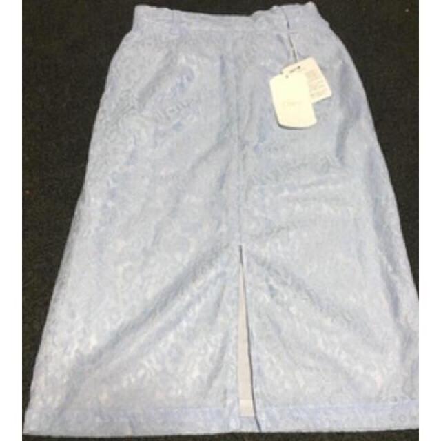 定価8,040円【新品未使用】レースミモレ丈タイトスカート●水色ブルー < ブランド 定価8,040円【新品未使用】レースミモレ丈タイトスカート●水色ブルー < ブランドの