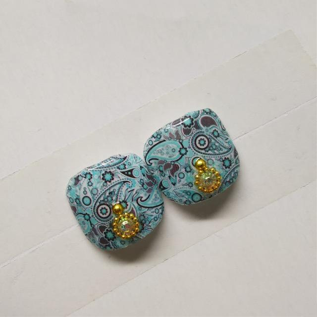 LBNYLA☆親指ペディ♪ミント系ペイズリー、オシャレ < 香水/コスメ/ネイル LBNYLA☆親指ペディ♪ミント系ペイズリー、オシャレ < 香水/コスメ/ネイルの