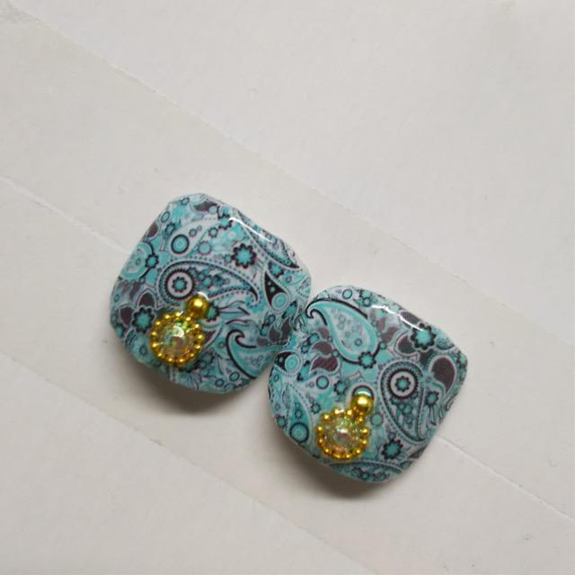 LBNYLA☆親指ペディ♪ミント系ペイズリー、オシャレ < 香水/コスメ/ネイル LBNYLA☆親指ペディ♪ミント系ペイズリー、オシャレ < 香水/コスメ/ネイルの