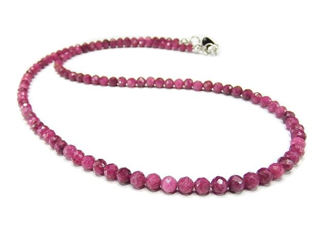 天然石ルビー小粒約4mm強ネックレスワイヤー仕上げステンレス金具宝石の女王 < 女性アクセサリー/時計  天然石ルビー小粒約4mm強ネックレスワイヤー仕上げステンレス金具宝石の女王  < 女性アクセサリー/時計の