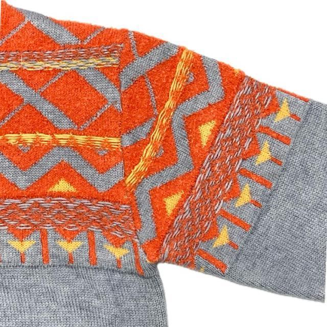 派手柄セーター◎ゆったり厚手ニット◎グレーオレンジ(L)新品 < ブランド 派手柄セーター◎ゆったり厚手ニット◎グレーオレンジ(L)新品 < ブランドの