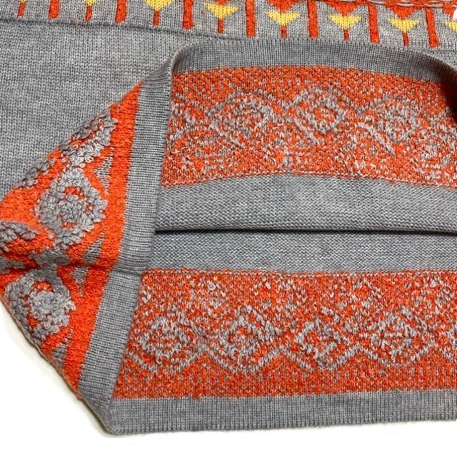 派手柄セーター◎ゆったり厚手ニット◎グレーオレンジ(L)新品 < ブランド 派手柄セーター◎ゆったり厚手ニット◎グレーオレンジ(L)新品 < ブランドの