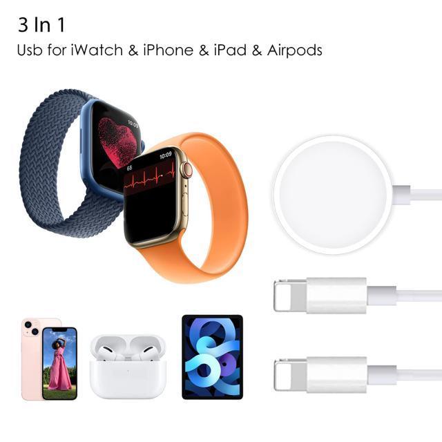 Apple Watch充電器 アップルウォッチ充電ケーブル 3in1 磁気充電 急速 ワイヤレス充電 USBコネクタ 置くだけ充電 < 家電/AV  Apple Watch充電器 アップルウォッチ充電ケーブル 3in1 磁気充電 急速 ワイヤレス充電 USBコネクタ 置くだけ充電 < 家電/AVの