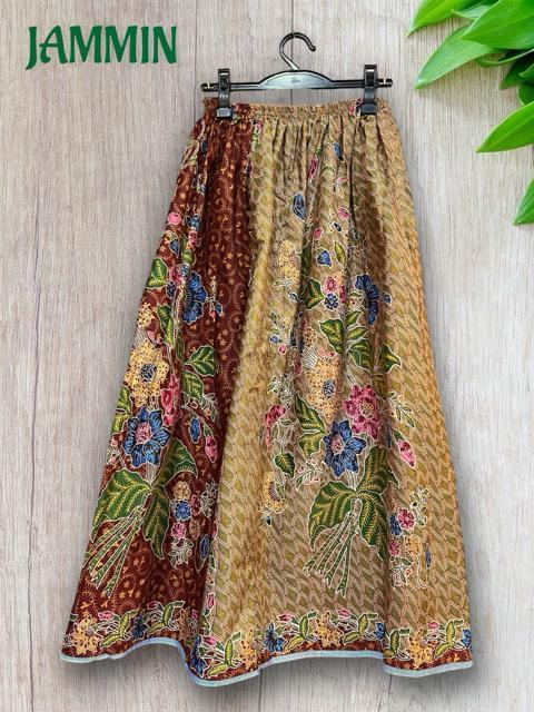 バティック花柄ロングスカート アジアン エスニック ヒッピー ロングスカート < 女性ファッション バティック花柄ロングスカート アジアン エスニック ヒッピー ロングスカート < 女性ファッションの