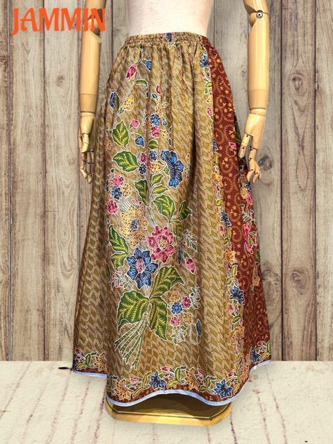 バティック花柄ロングスカート アジアン エスニック ヒッピー ロングスカート < 女性ファッション バティック花柄ロングスカート アジアン エスニック ヒッピー ロングスカート < 女性ファッションの