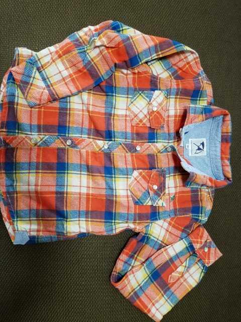 美品♪Arnold Palmer☆ネルシャツ♪オレンジ×ブルー・120p < ブランド  美品♪Arnold Palmer☆ネルシャツ♪オレンジ×ブルー・120p < ブランドの