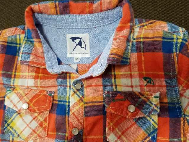 美品♪Arnold Palmer☆ネルシャツ♪オレンジ×ブルー・120p < ブランド  美品♪Arnold Palmer☆ネルシャツ♪オレンジ×ブルー・120p < ブランドの
