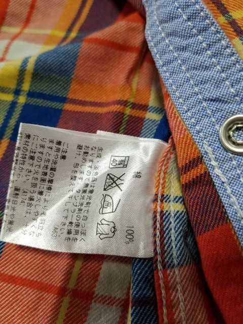 美品♪Arnold Palmer☆ネルシャツ♪オレンジ×ブルー・120p < ブランド  美品♪Arnold Palmer☆ネルシャツ♪オレンジ×ブルー・120p < ブランドの