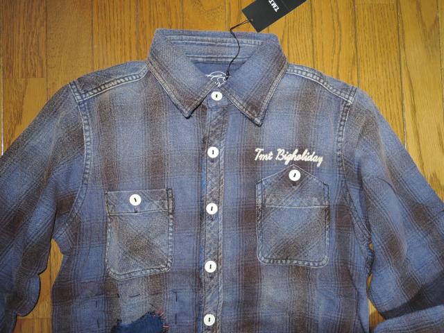 新品 TMT チェック ダメージ加工 ワークシャツ S 長袖 古着加工 ティーエムティー < ブランド 新品 TMT チェック ダメージ加工 ワークシャツ S 長袖 古着加工 ティーエムティー < ブランドの