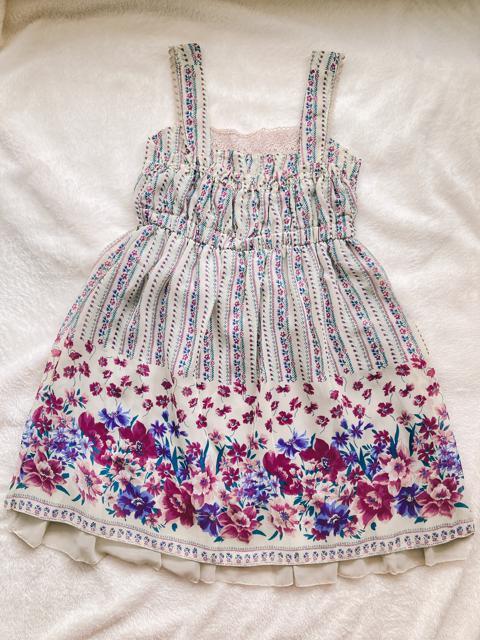 axes femme アクシーズファム 胸元レース レトロ 花柄 キャミワンピ M N2m < ブランド  axes femme アクシーズファム 胸元レース レトロ 花柄 キャミワンピ M N2m < ブランドの