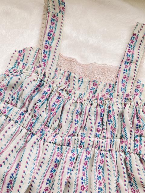 axes femme アクシーズファム 胸元レース レトロ 花柄 キャミワンピ M N2m < ブランド  axes femme アクシーズファム 胸元レース レトロ 花柄 キャミワンピ M N2m < ブランドの