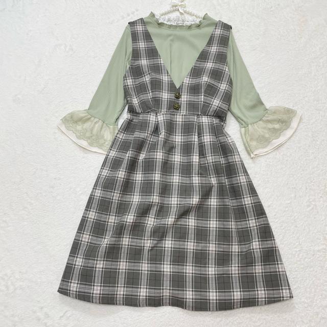 【美品】axes femme アクシーズファム カットソー&ジャンパースカート コーデ売り 量産型 Y2K フェミニン(1538) < ブランド 【美品】axes femme アクシーズファム カットソー&ジャンパースカート コーデ売り 量産型 Y2K フェミニン(1538) < ブランドの