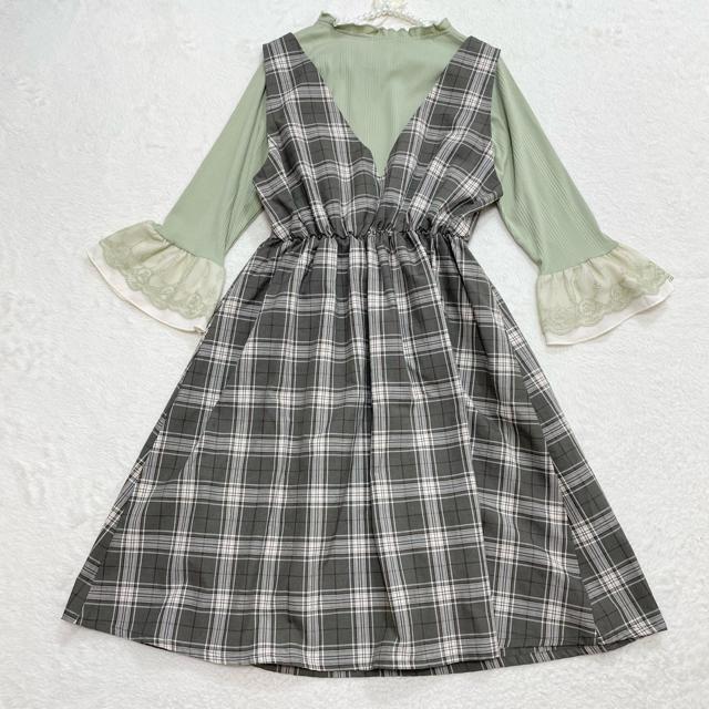 【美品】axes femme アクシーズファム カットソー&ジャンパースカート コーデ売り 量産型 Y2K フェミニン(1538) < ブランド 【美品】axes femme アクシーズファム カットソー&ジャンパースカート コーデ売り 量産型 Y2K フェミニン(1538) < ブランドの