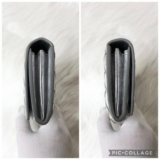 【美品】希少カラー ボッテガヴェネタ 長財布 ロング フラップ ウォレット イントレチャート メタリック シルバー < ブランド 【美品】希少カラー ボッテガヴェネタ 長財布 ロング フラップ ウォレット イントレチャート メタリック シルバー < ブランドの