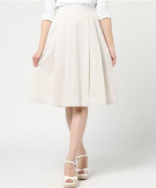 送料無料●定価14,040円●サッカーストライプスカート●ベージュ < ブランド  送料無料●定価14,040円●サッカーストライプスカート●ベージュ < ブランドの