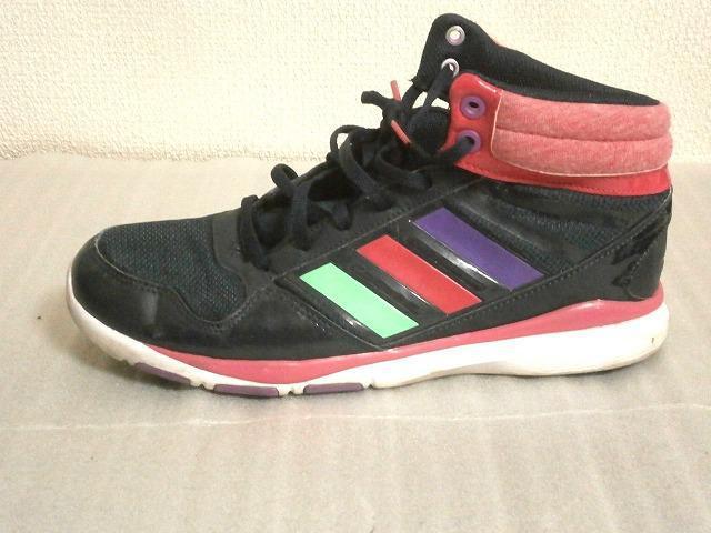 ◆アディダス adidas ハイカット スニーカー 中古品 ブラック サイズ25 < 女性ファッション  ◆アディダス adidas ハイカット スニーカー 中古品 ブラック サイズ25 < 女性ファッションの