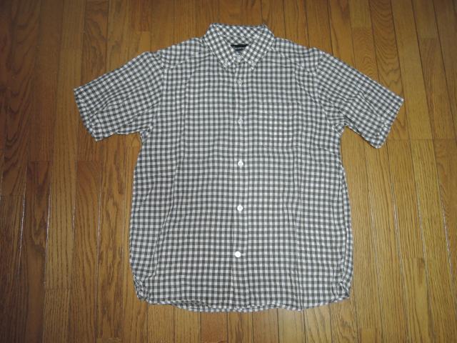 BACK CHANNEL バックチャンネル 半袖 チェックシャツ M 緑系 麻リネン混 < ブランド BACK CHANNEL バックチャンネル 半袖 チェックシャツ M 緑系 麻リネン混 < ブランドの