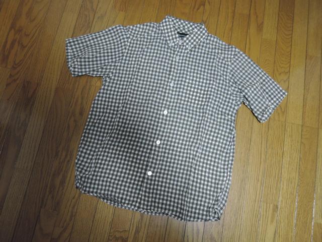 BACK CHANNEL バックチャンネル 半袖 チェックシャツ M 緑系 麻リネン混 < ブランド BACK CHANNEL バックチャンネル 半袖 チェックシャツ M 緑系 麻リネン混 < ブランドの