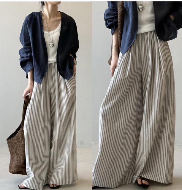 ���C�h�p���c�@�X�g���C�v���@�E�G�X�g�S���@�K�E�`���p���c  �傫���T�C�Y  �� �����t�@�b�V������ 