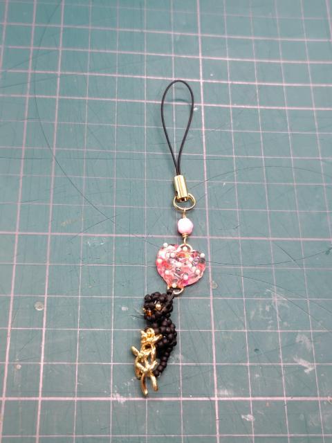 くろねこハート&リボンストラップ < ペット/手芸/園芸 くろねこハート&リボンストラップ < ペット/手芸/園芸の