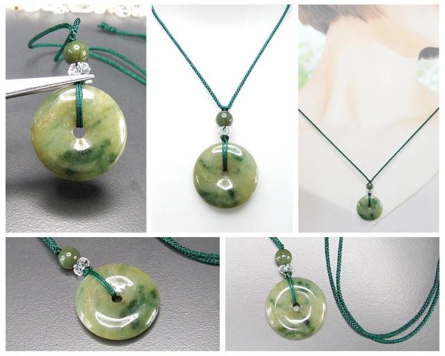 レア色緑入り濃い目ひすい本翡翠丸平安扣天然石紐ネックレス御守五徳 < 女性アクセサリー/時計 レア色緑入り濃い目ひすい本翡翠丸平安扣天然石紐ネックレス御守五徳 < 女性アクセサリー/時計の