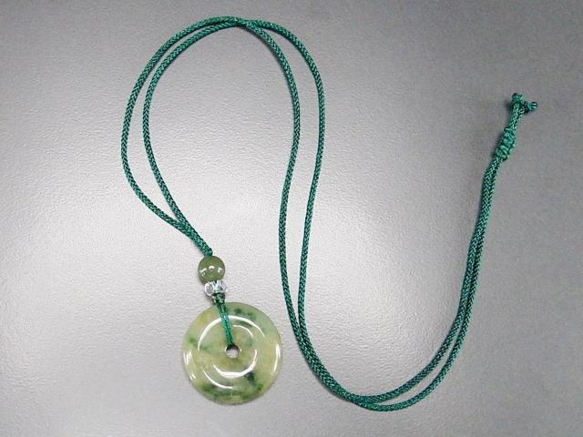 レア色緑入り濃い目ひすい本翡翠丸平安扣天然石紐ネックレス御守五徳 < 女性アクセサリー/時計 レア色緑入り濃い目ひすい本翡翠丸平安扣天然石紐ネックレス御守五徳 < 女性アクセサリー/時計の