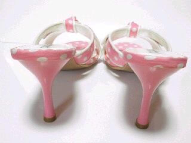 夏大活躍!美脚♪リボン付 マリンテイスト 水玉ドット柄ミュール ピンク < 女性ファッション 夏大活躍!美脚♪リボン付 マリンテイスト 水玉ドット柄ミュール ピンク < 女性ファッションの