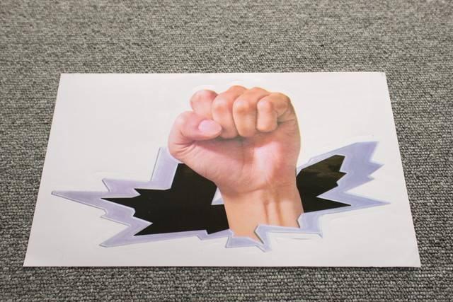 面白ステッカー グー 握りこぶしデザイン フェンダー < 自動車/バイク 面白ステッカー グー 握りこぶしデザイン フェンダー < 自動車/バイク